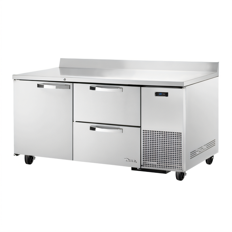 Product image #1 for True SPEC Series Two-Section Deep Work Top Refrigerator with 1 Door and 2 Drawers, Stainless Steel, 67-1/4 Inch Wide
