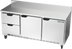 Thumbnail image #1 for Beverage-Air Three-Section Worktop Refrigerator with 2 Drawers and 2 Doors, 72 Inch, Stainless Steel, Rear-Mounted Self-Contained R290