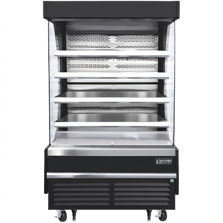 Product image #1 for Everest Refrigeration 48-Inch Vertical Open Display Merchandiser, Self-Contained Bottom Mount Refrigeration, Black