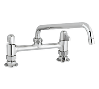 Equip 8-Inch Centers Deck Mount Mixing Faucet with 16-Inch Swing Nozzle and Lever Handles