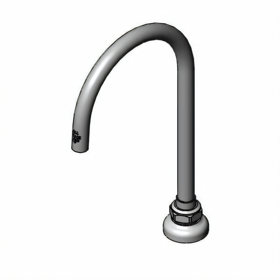Product image #1 for T&S Brass Low-Lead Swivel Deck-Mount Gooseneck Spout with Plain End Outlet, 2.0 GPM