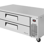 Thumbnail image #1 for Turbo Air Super Deluxe TCBE-60SDR-N 60-Inch 2-Drawer Stainless Steel Chef Base Refrigerator with Self-Cleaning Condenser