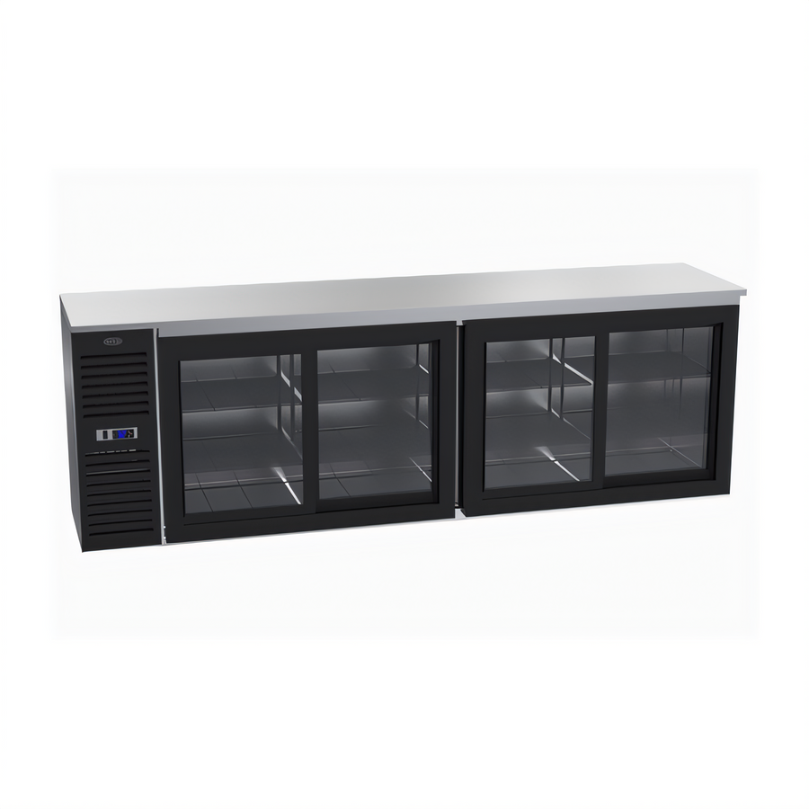 Product image #1 for Krowne Two-Section Sliding Glass Door Back Bar Cooler, 108 Inches Wide