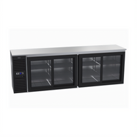 Krowne Two-Section Sliding Glass Door Back Bar Cooler, 108 Inches Wide