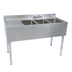 Thumbnail image #1 for BK Resources Slim-Line 48-Inch Three-Compartment Left Drainboard Underbar Sink