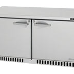 Thumbnail image #1 for Turbo Air PRO PUR-60-FB-N 2-Section Front-Breathing Undercounter Refrigerator, Solid Doors, 14.8 Cu. Ft., Stainless Steel, R-290