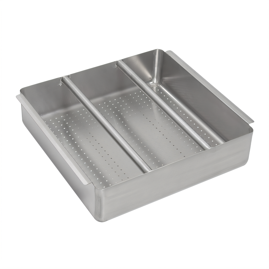 Product image #1 for John Boos Stainless Steel Dish Table Pre-Rinse Basket with Welded Slide Bar for 16 x 20 Inch Sink