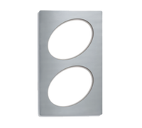 Vollrath Miramar Single-Size Stainless Steel Template Adapter Plate for Miramar Cookware, 2 Medium Oval Cutouts