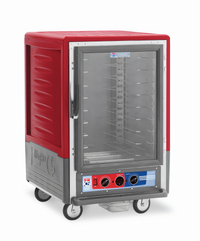 Metro C5 3 Series Insulation Armour Half-Height Moisture Heated Holding and Proofing Cabinet with Clear Polycarbonate Door, Mobile