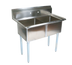 Thumbnail image #1 for John Boos E-Series 2-Compartment 18-Gauge Stainless Steel Sink with 16 x 20 x 12 Inch Bowls and Galvanized Legs