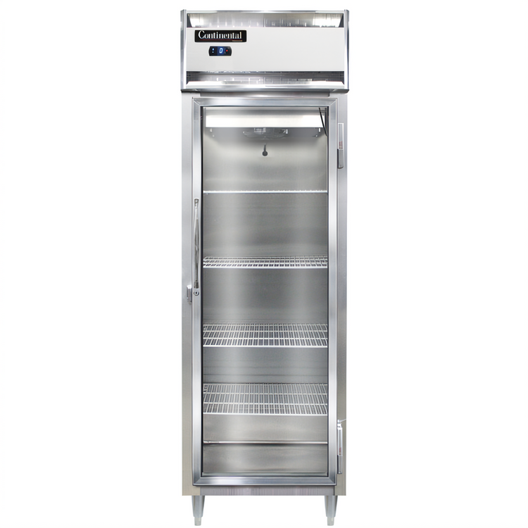 Product image #1 for Continental Refrigerator D1FSNSSGD Designer Line One-Section Full-Size Shallow Depth Reach-In Display Freezer with Glass Door