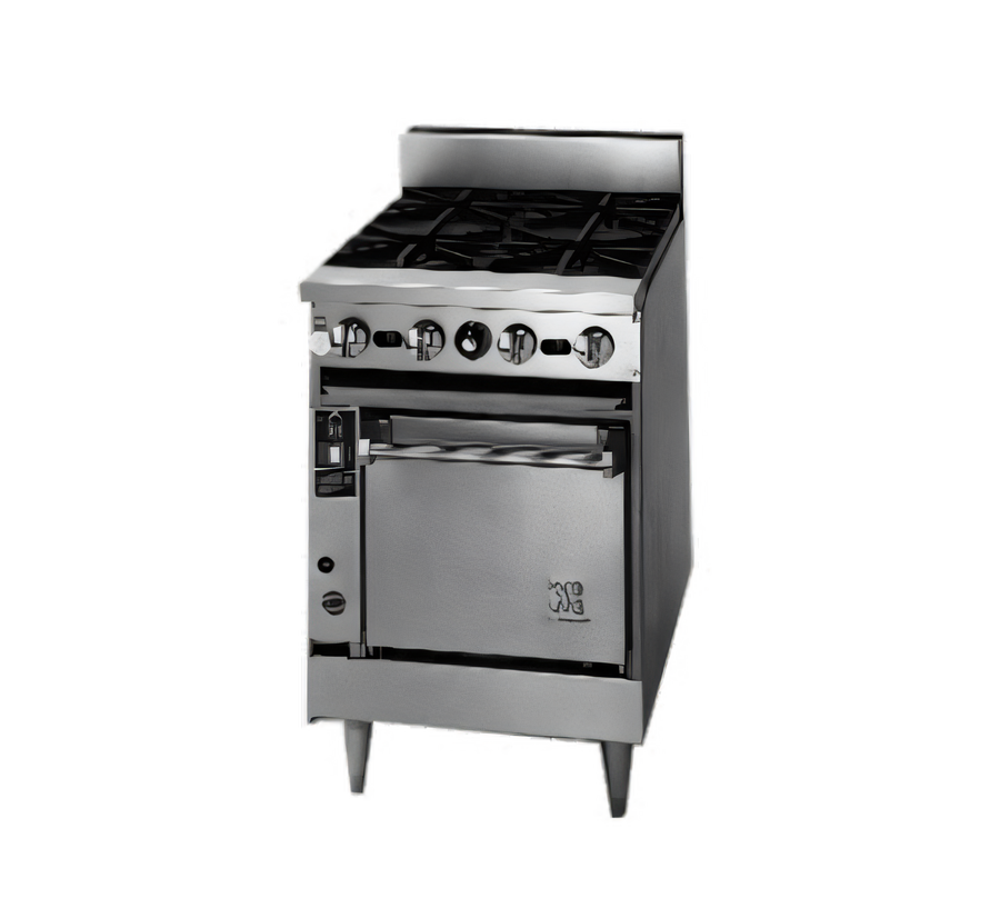 Product image #1 for Bistro JBR-12G-2-24 24" Gas Restaurant Range with (2) Open Burners & 12" Griddle