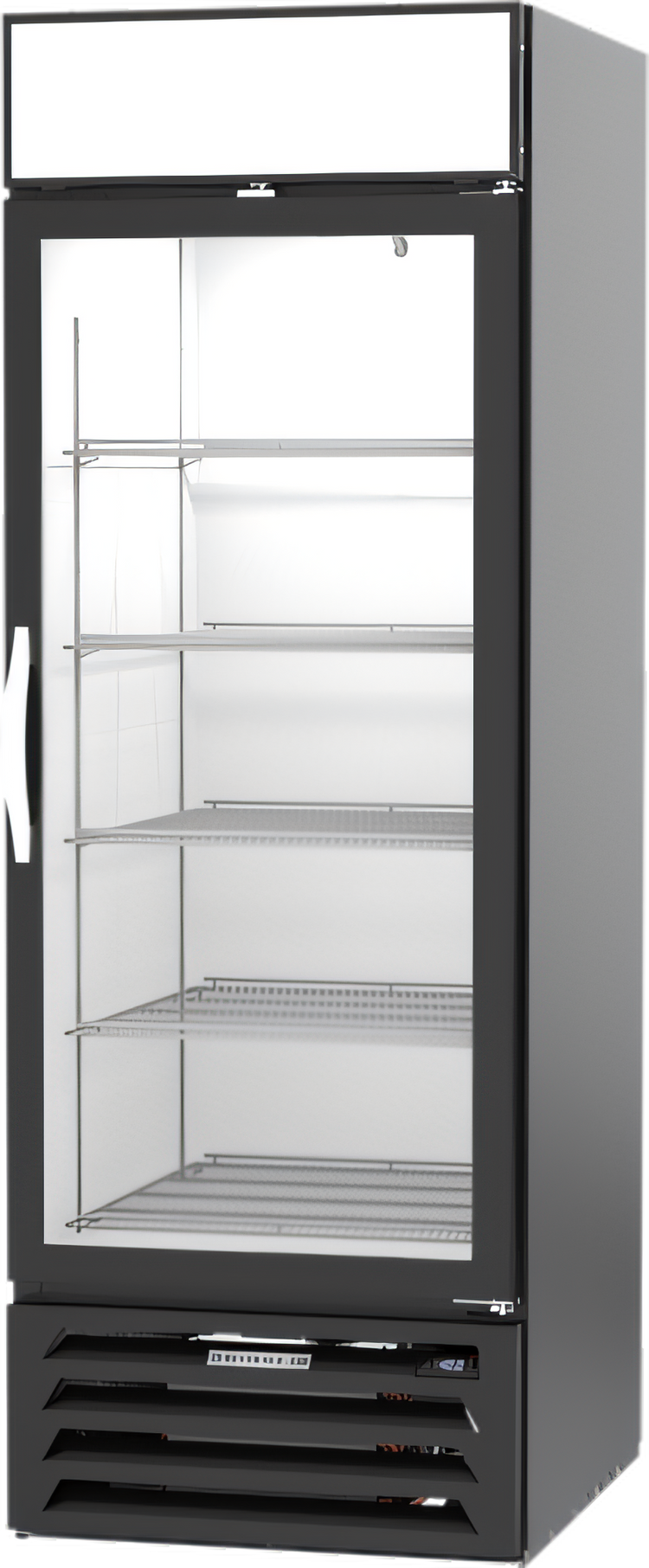 Product image #1 for MarketMax 23.32 Cu. Ft. Single-Section Reach-In Glass Door Freezer Merchandiser, Hinged, Bottom-Mount, Black