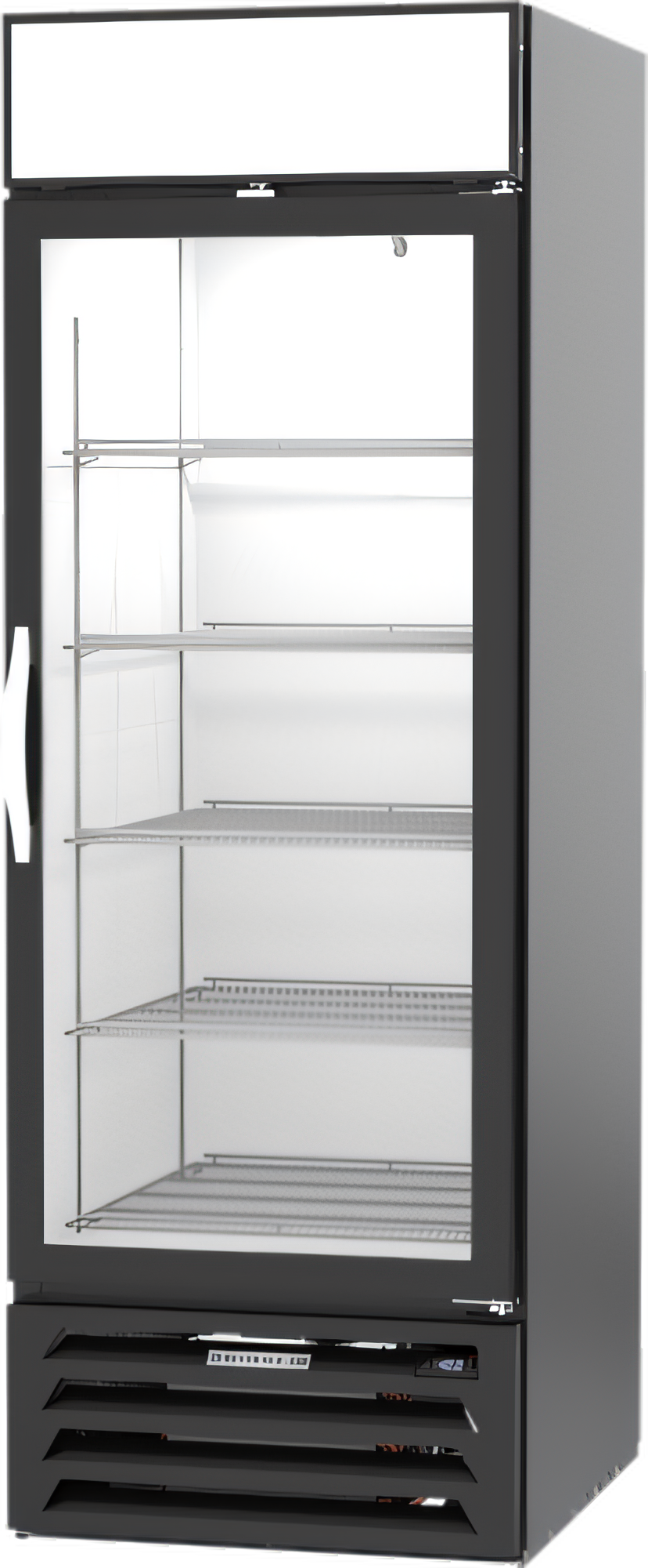 Product image #1 for MarketMax 23.32 Cu. Ft. Single-Section Reach-In Glass Door Freezer Merchandiser, Hinged, Bottom-Mount, Black