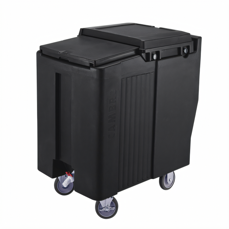 Product image #2 for Cambro SlidingLid Tall Mobile Ice Caddy, 175 lb. Capacity, Black