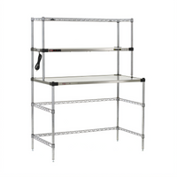Metro Super Erecta HOT 48-Inch x 24-Inch Stainless Steel Heated Workstation with Open Base and Wire Overshelf
