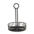 Thumbnail image #1 for American Metalcraft Ironworks WBCC6 Round Black Wrought Iron Condiment Rack with Table Number Slot, 6-1/4-Inch Diameter Case of 24