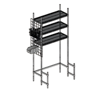 Eagle Group 36-Inch Sandwich Prep Station with 3 Adjustable Wire Overshelves