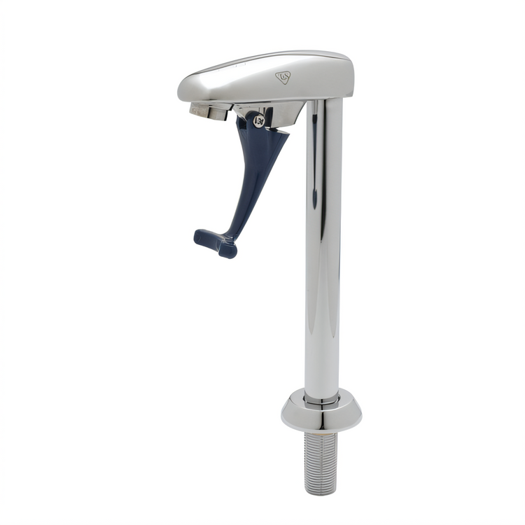 Product image #1 for T&S Brass Deck Mount Glass Filler Faucet with 8-Inch Pedestal, Push-Back Valve, and 1/2-Inch NPT Male Shank