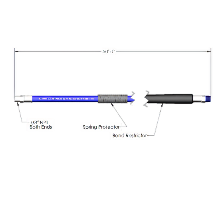 Product image #1 for T&S Brass 50-Foot Heavy-Duty Non-Marking Hose Kit with 3/8-Inch NPT Connections