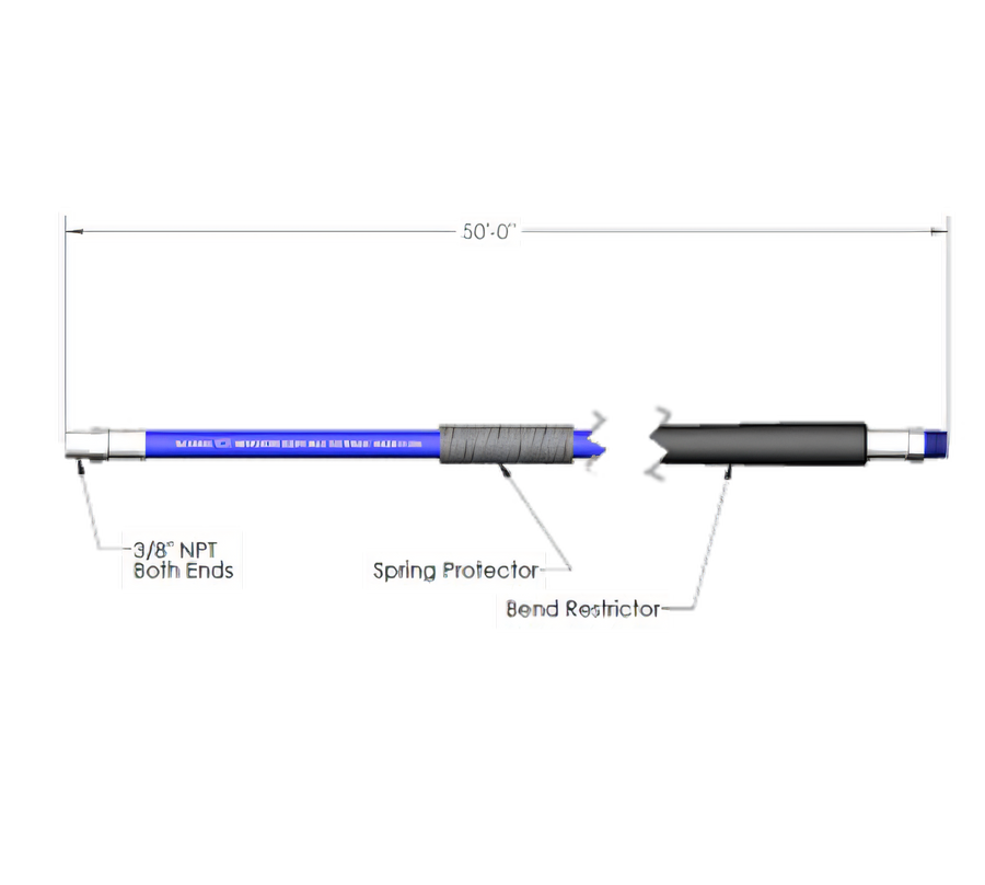 Product image #1 for T&S Brass 50-Foot Heavy-Duty Non-Marking Hose Kit with 3/8-Inch NPT Connections