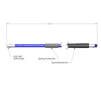 T&S Brass 50-Foot Heavy-Duty Non-Marking Hose Kit with 3/8-Inch NPT Connections
