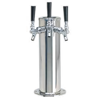 Stainless Steel Countertop 3-Faucet Glycol-Cooled Column Draft Beer Tower