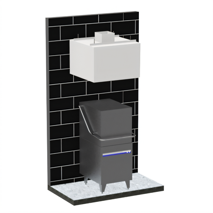 Product image #1 for Avtec SimpleSpec Type II Ceiling-Mounted Dishwasher Canopy Hood with Exhaust Collar, 84 x 48 x 24 Inches, Fits 66-Inch Conveyor Dish Machines
