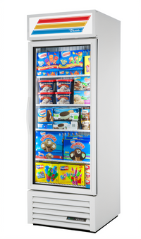 True One-Section Glass Door Freezer Merchandiser, White, Triple-Pane Hinged Door, -10°F, 115V