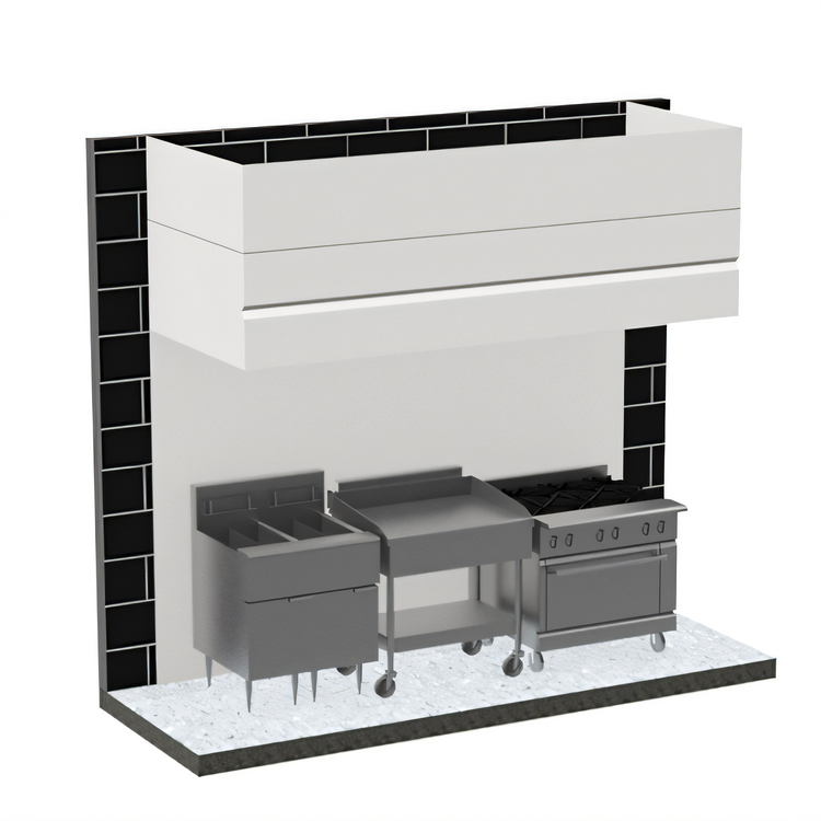 Product image #1 for Avtec SimpleSpec 48-Inch Wall-Mounted Type I Box Canopy Hood, 60-Inch Deep, 430 Stainless Steel