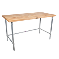 John Boos JNB03-X 60 x 24-Inch Wood Top Work Table with Galvanized Base