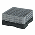 Thumbnail image #2 for Cambro Camrack Full Size Low Profile 36-Compartment Glass Rack with 3 Soft Gray Extenders, Black