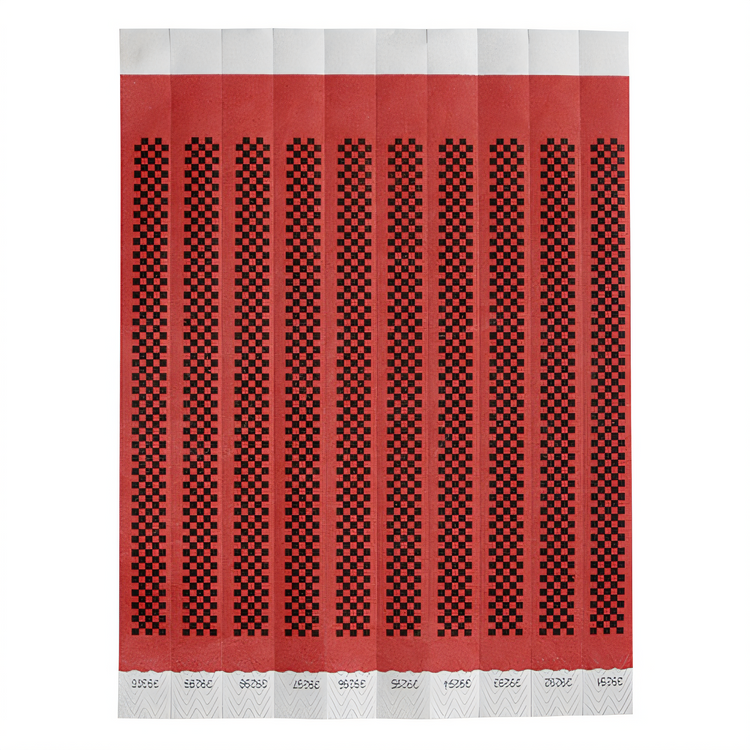 Product image #1 for Bar Maid Checkerboard Tyvek Security Wristbands, 3/4 Inch x 9.5 Inch, Sequentially Numbered, 500/Pack