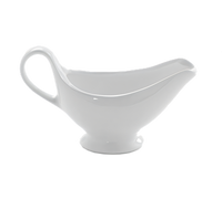 American Metalcraft 9 oz Medium White Porcelain Gravy Boat