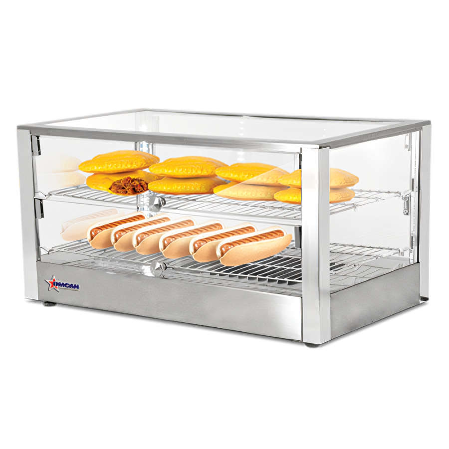 Product image #1 for Omcan Countertop Full/Self-Service Food Warmer and Display Case, 80 L, Stainless Steel, 110V