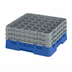 Thumbnail image #2 for Cambro Camrack 36-Compartment Full-Size Low-Profile Glass Rack with 3 Soft Gray Extenders, Blue