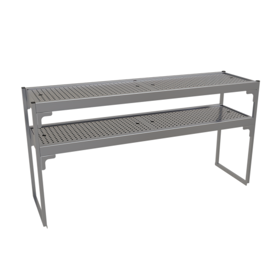 Product image #1 for Glastender 54-Inch Double Draining Stainless Steel Overshelf for Pass-Thru Cocktail Stations