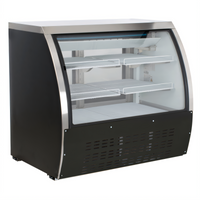 Black Diamond 48-Inch Full-Service Refrigerated Deli Case with Curved Front Glass, 6 Shelves, and LED Lighting