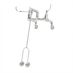 Thumbnail image #1 for T&S Brass B-0650-02 Service Sink Faucet, Adjustable Wall Mount, Plain End Outlet, 8-Inch Centers, 6-Inch Wrist Handles