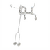 Thumbnail image #1 for T&S Brass Adjustable Wall Mount Service Sink Faucet with Plain End Outlet, 8-Inch Centers, 6-Inch Wrist Handles
