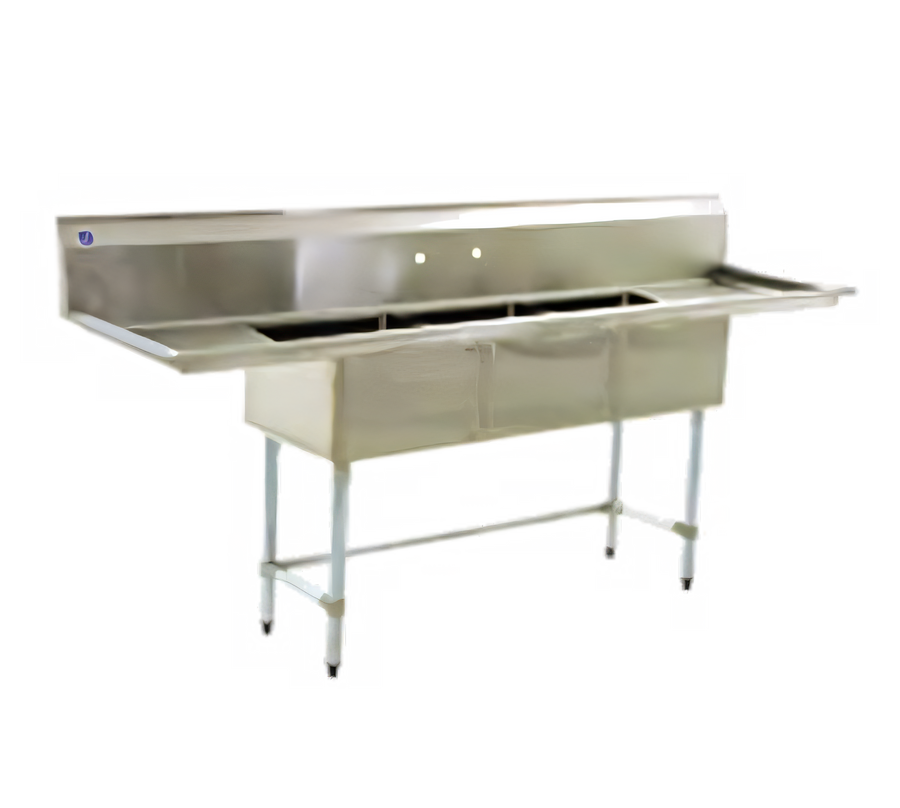 Product image #1 for Eagle Group BlendPort® BPFC Series 3-Compartment 16-Gauge 304 Stainless Steel Sink with Right 24-Inch Drainboard, 18 x 24-Inch Bowls