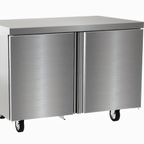 Thumbnail image #1 for Delfield 4448NP 48-Inch Two-Section Stainless Steel Refrigerated Worktop Refrigerator, 2 Doors, Self-Contained Rear-Mounted Refrigeration