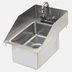 Thumbnail image #1 for Advance Tabco Special Value Series 1-Compartment 10 x 14 x 10 Inch Drop-In Sink with 6 Inch Tapered Side Splashes, Gooseneck Faucet, and Basket Drain