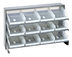 Thumbnail image #1 for Quantum Sloped Bench-Style Pick Rack with 3 Shelves and 12 Clear Bins