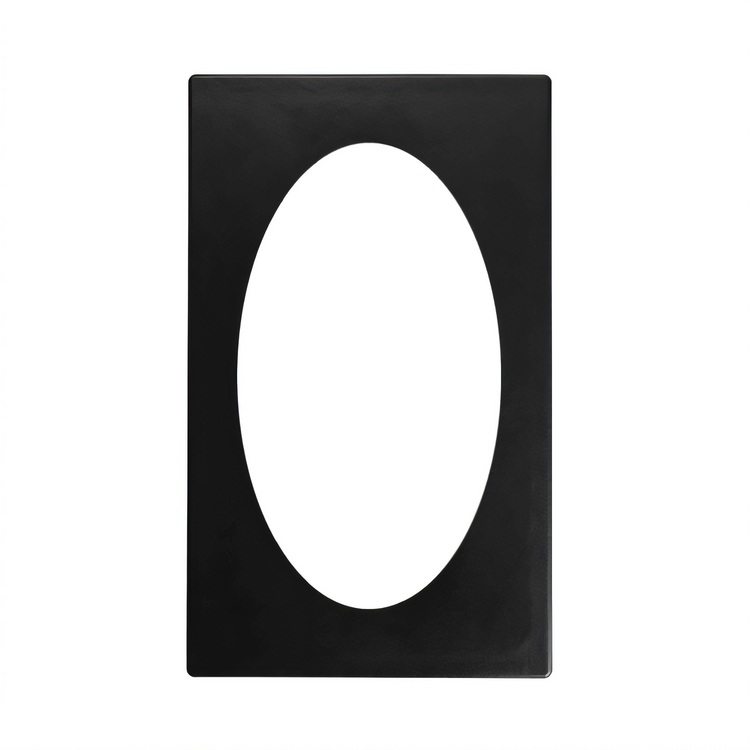 Product image #1 for Vollrath Miramar Single-Size Adapter Plate Template with Large Oval Cutout, Black Plastic