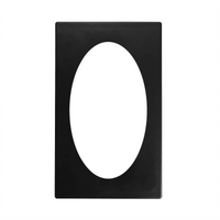 Vollrath Miramar Single-Size Adapter Plate Template with Large Oval Cutout, Black Plastic