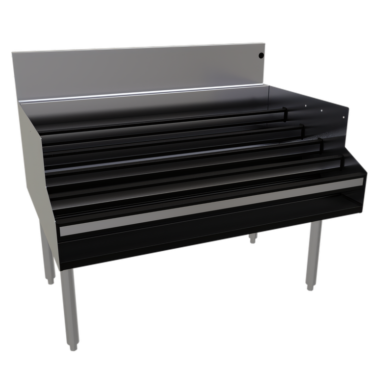 Product image #1 for Glastender Free-Standing Stainless Steel Underbar Liquor Steps, 42-Inch Wide, 5-Step
