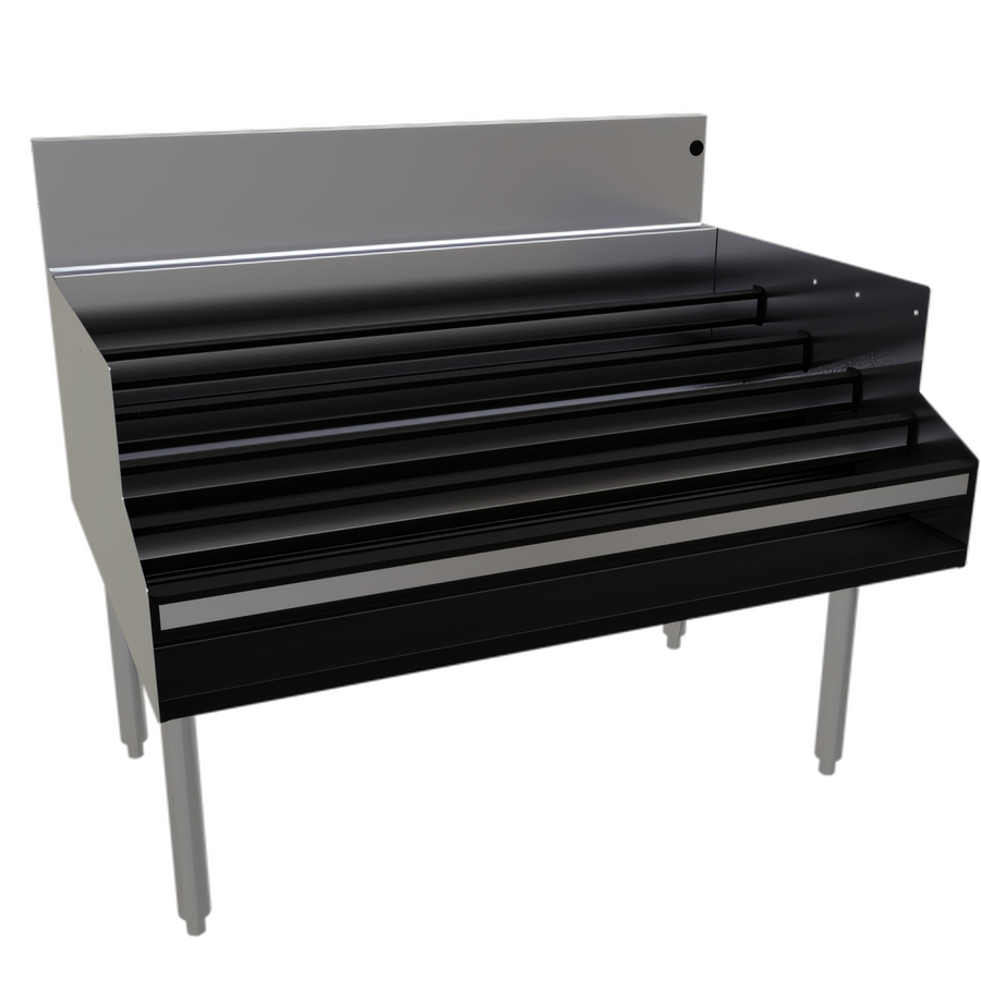Product image #1 for Glastender Free-Standing Stainless Steel Underbar Liquor Steps, 42-Inch Wide, 5-Step