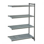 Thumbnail image #1 for Cambro Camshelving® Basics Plus CBA215472V4580 21" x 54" x 72" 4-Tier Vented Composite Add-On Shelving Unit, Brushed Graphite