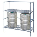 Thumbnail image #1 for Quantum 184854DGY Two-Tier Modular Wire Dunnage Rack for Tanks and Beverage Containers, 48 x 18 x 54 Inches, Gray Epoxy Antimicrobial Finish